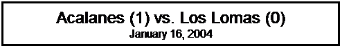 Text Box: Acalanes (1) vs. Los Lomas (0)
January 16, 2004
